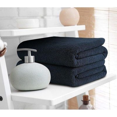 Oversized Bath  Sheets , Soft Absorbent Large Towels Set Of 2  600 GSM 76.2x152.4 CM Navy