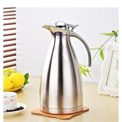 1CHASE Stainless Steel Vacuum Carafe Double Wall Insulated Coffee Tea Pot With Press Button Lid Vacuum Flask Hot and Cold Water Bottle 1.5L Silver