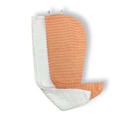 Ribbed Cotton Hair Towel Wrap Coral