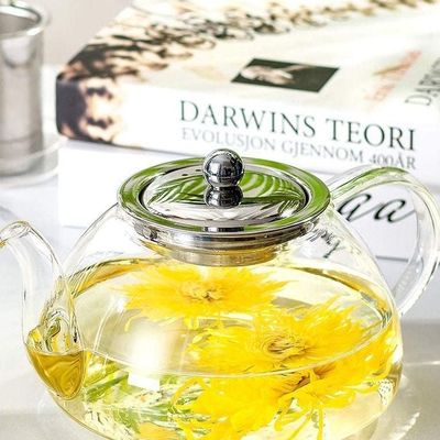 1CHASE Glass Teapot With Heat Resistant Stainless Steel Infuser 1000ml