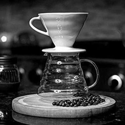 وعاء تقديم القهوة الزجاجي المقاوم للحرارة من بوروسيليكات 1CHASE للصب فوق صانع القهوة، وعاء القهوة بالتنقيط اليدوي، شفاف، 600 مل