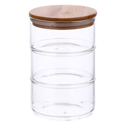 3 Layer Food Storage Jar with Airtight Bamboo Lid