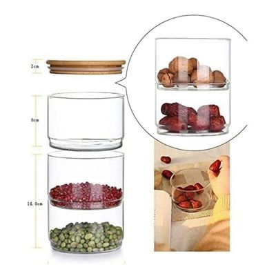 3 Layer Food Storage Jar with Airtight Bamboo Lid