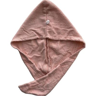 100% Cotton Terry Hair Towel Wrap, Pink