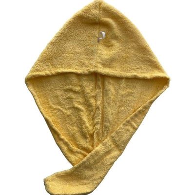 100% Cotton Terry Hair Towel Wrap Yellow