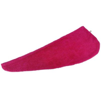 1CHASE 100% Cotton Terry Hair Towel Wrap, Fuchsia