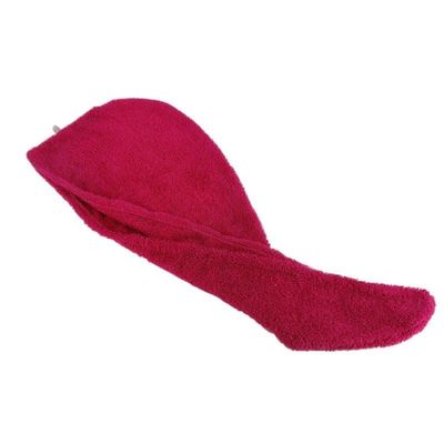 1CHASE 100% Cotton Terry Hair Towel Wrap, Fuchsia