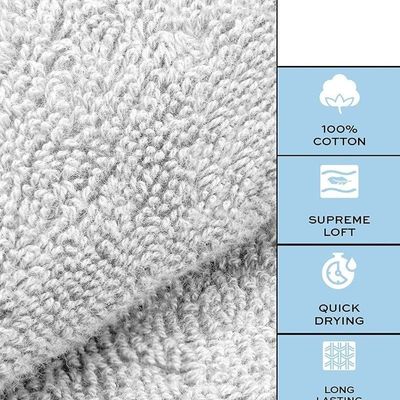 Luxury Hand Towels Cotton Hotel spa Bathroom Towel 16x30  Set Of 6 Silver