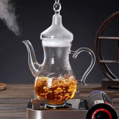 1CHASE Borosilicate Heat Resistant Arabic Style Glass Teapot