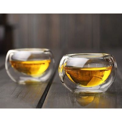 1CHASE Double Wall Borosilicate Glass Tea Cup 50 ML 6Pcs Set