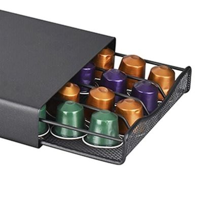 1CHASE 40 Nespresso Coffee Capsule Holder With Drawer- Black, For Home ,Kitchen, Office and Counter Organizer