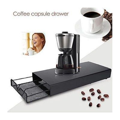 1CHASE 40 Nespresso Coffee Capsule Holder With Drawer- Black, For Home ,Kitchen, Office and Counter Organizer