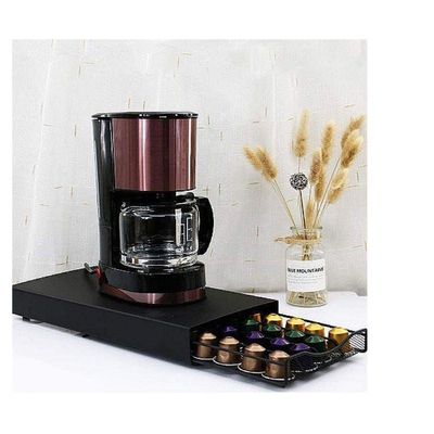 1CHASE 40 Nespresso Coffee Capsule Holder With Drawer- Black, For Home ,Kitchen, Office and Counter Organizer