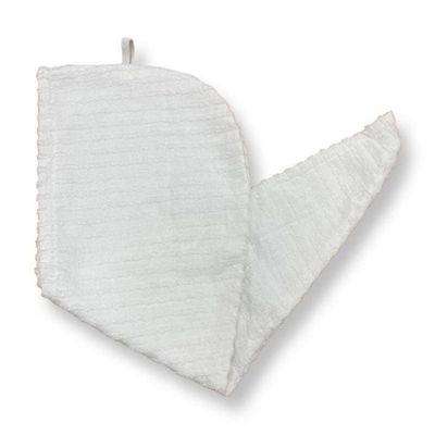 1CHASE Ribbed Cotton Hair Towel Wrap White