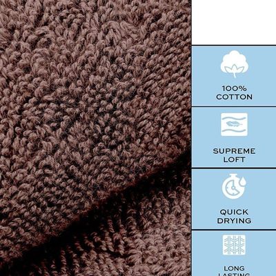 Luxury Hand Towels Cotton Hotel spa Bathroom Towel 16x30  Set Of 6  Brown