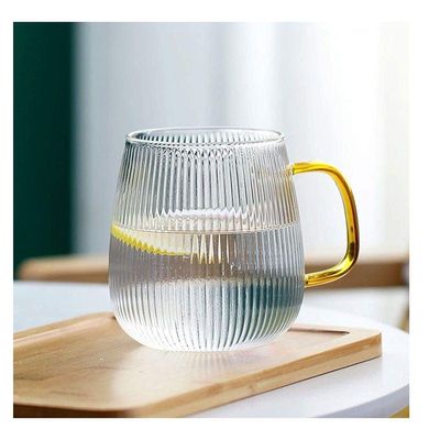 1Chase Set Of 3 Heat Resistant Borosilicate 1500 ML Glass Water Pitcher With Stainless Steel Strainer Lid With Set Of 2 Pcs 350 ML Glass Mugs