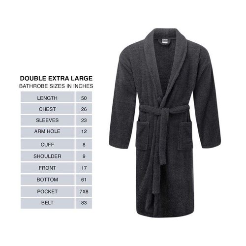 Shawl Collar AR Linen Bathrobe for Women and Men Lightweight Robe Grey XXL