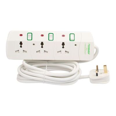 Power Extension Socket White/Red/Green