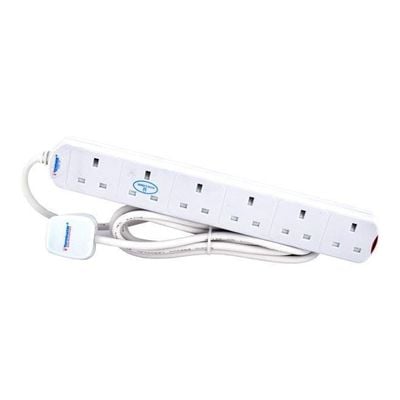 Power Extension Socket White/Blue/Red