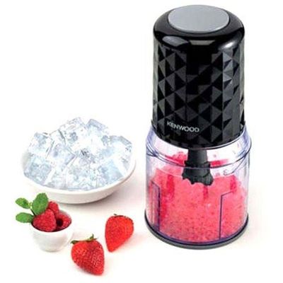Electric Food Chopper With 500Ml Bowl, Dual Speed, Stainless Steel Quad Blade, Rubber Lid, Ice Crush Function 0.8 L 400 W CHP40.000BK Black
