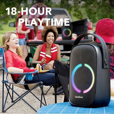 Rave Party Cast Wireless Party Speaker 50W IPX7 Waterproof 18-Hr Playtime Black