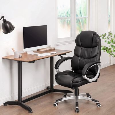 Songmics Black Obg24B Newly Desiged High Back Chair for Home Office, Meeting Room, Home, Living Room by Mahmayi