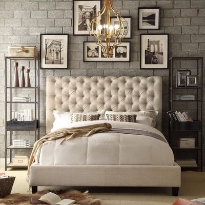 Lilyana Tufted Upholstered Low Profile Standard 160X200 Queen Bed