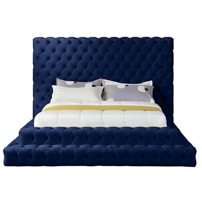 Meridian Hand Tufted Velvet 160X200 Queen Bed/ Blue