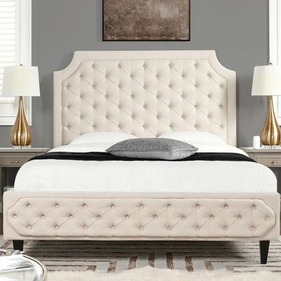 Helen Tall Upholstered Tufted Platform 160X200 Queen Bed 