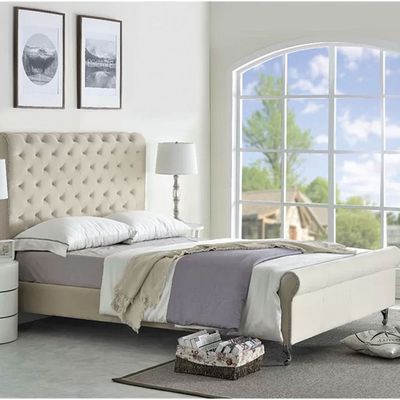 Villeda Upholstered Sleigh 160X200 Queen Bed