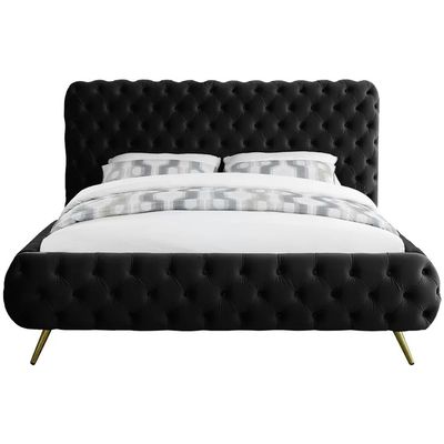 Eisner Hand Tufted Velvet Upholstered 160X200 Queen Bed
