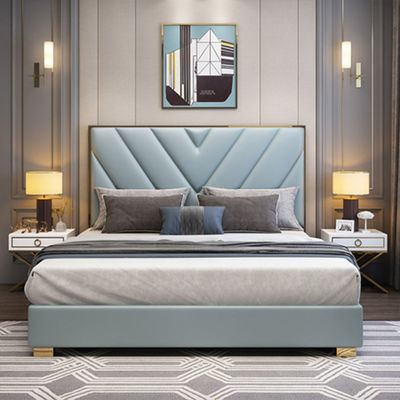 Leather Luxury Upholstered 160X200 Queen Bed 