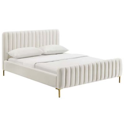 Angela Channel Tufted 160X200 Queen Bed /Cream
