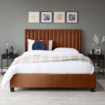 Bella Wingbed 160X200 Queen Bed /Mustard