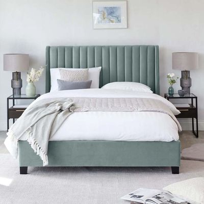 Bella Wingbed 160X200 Queen Bed /SeaGreen