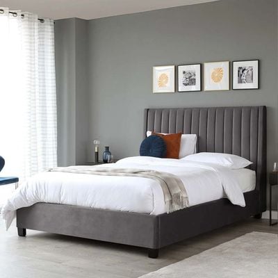 Bella Wingbed 160X200 Queen Bed /Dark Grey