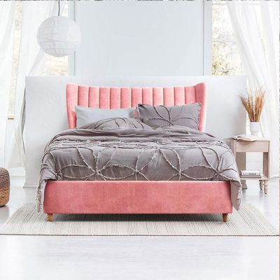 Knox Deep Channel Tufted 160X200 Queen Bed/Pink