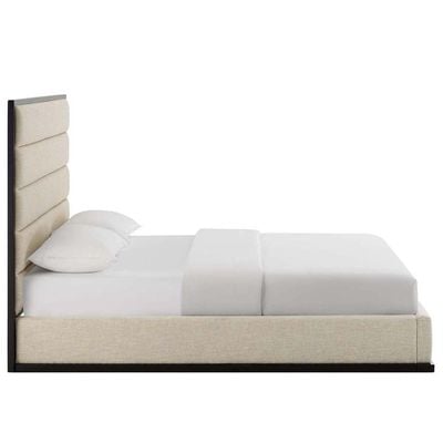 Ashwood Linen Upholstered Platform 160X200 Queen Bed