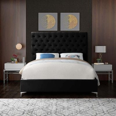 Divine Button Tufted Velvet 160X200 Queen Bed