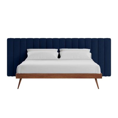 Megane Channel Tufted 160X200 Queen Bed /Navy Blue