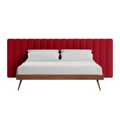 Megane Channel Tufted 160X200 Queen Bed /Red