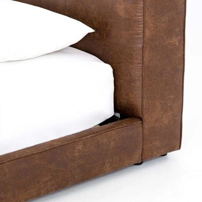 Chelsea 160X200 Queen Bed PVC Leather/Brown