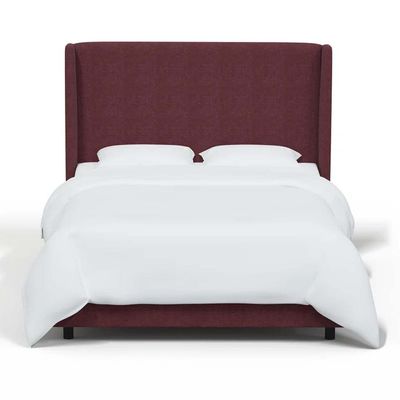 Goodrich Velvet Upholstered 160X200 Queen Bed/Maroon