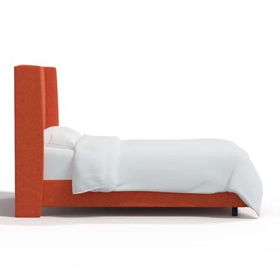 Goodrich Velvet Upholstered 160X200 Queen Bed/Orange