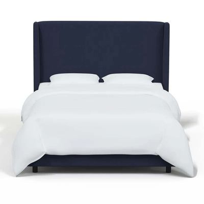 Goodrich Velvet Upholstered 160X200 Queen Bed/Navy Blue