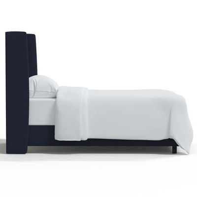 Goodrich Velvet Upholstered 160X200 Queen Bed/Navy Blue