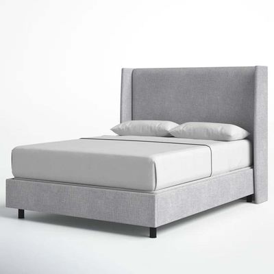 Goodrich Velvet Upholstered 160X200 Queen Bed/Grey 