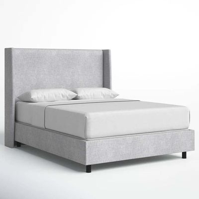 Goodrich Velvet Upholstered 160X200 Queen Bed/Grey 