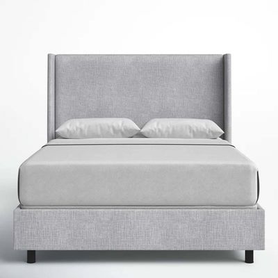 Goodrich Velvet Upholstered 160X200 Queen Bed/Grey 