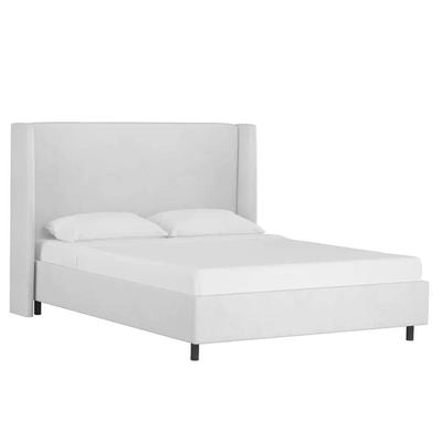 Goodrich Velvet Upholstered 160X200 Queen Bed/White 